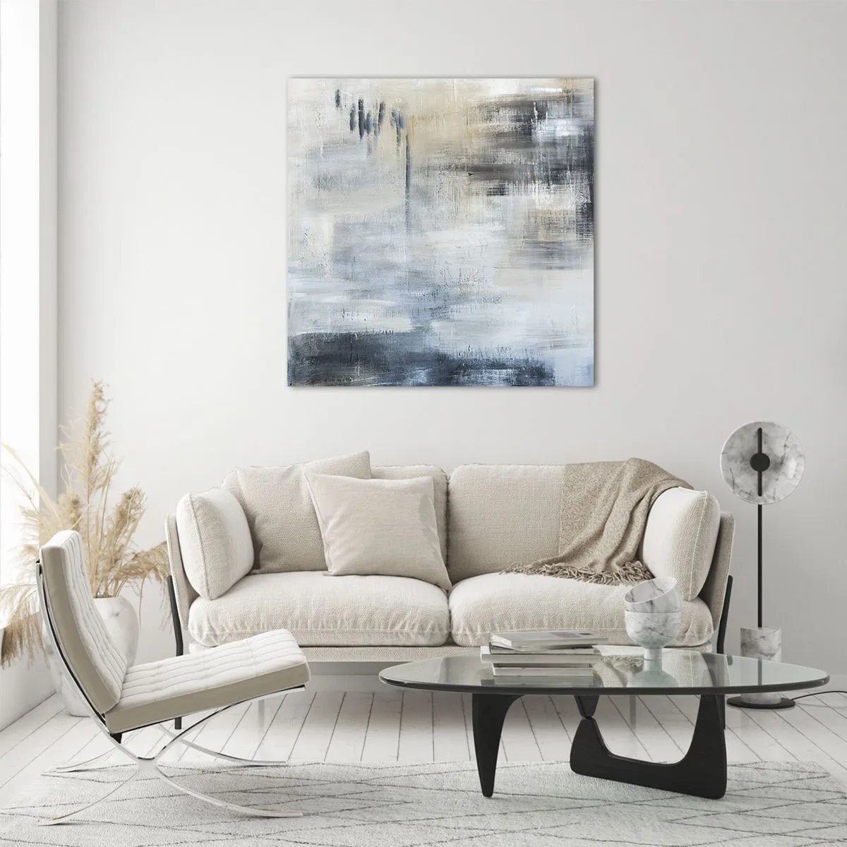 Obraz na skle - Za závojom modrej - 60x60 cm