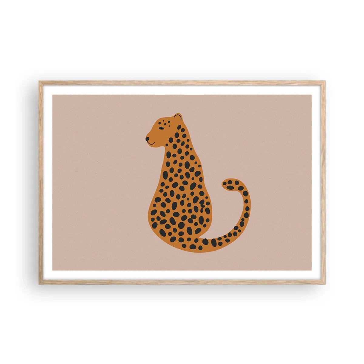 Plagát v ráme zo svetlého duba - Leopardný vzor je v móde - 100x70 cm