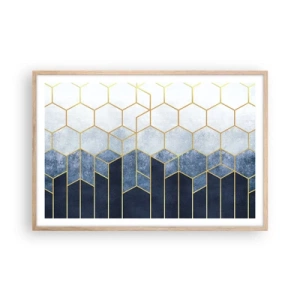 Plagát v ráme zo svetlého duba - Kompozícia v synkopickom rytme - 91x61 cm