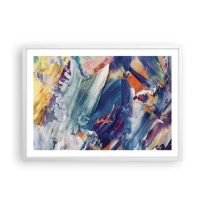Plagát v bielom ráme - Chaos farieb - 70x50 cm