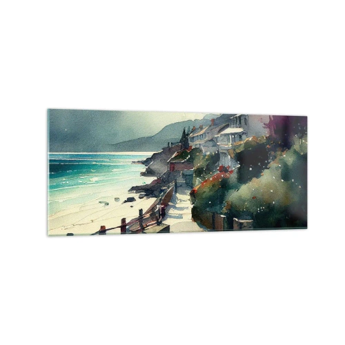 Obraz na skle - Stredomorské mestečko - 120x50 cm