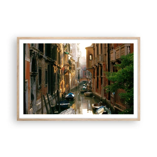 Plagát v ráme zo svetlého duba - V benátskom zákutí - 91x61 cm