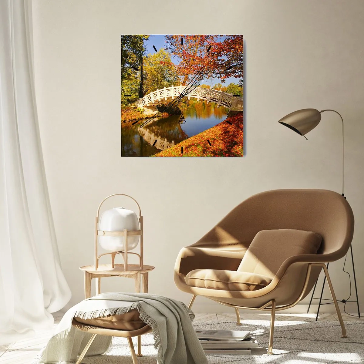 Nástenné hodiny - Na bielom mostíku vzdychov - 30x30 cm