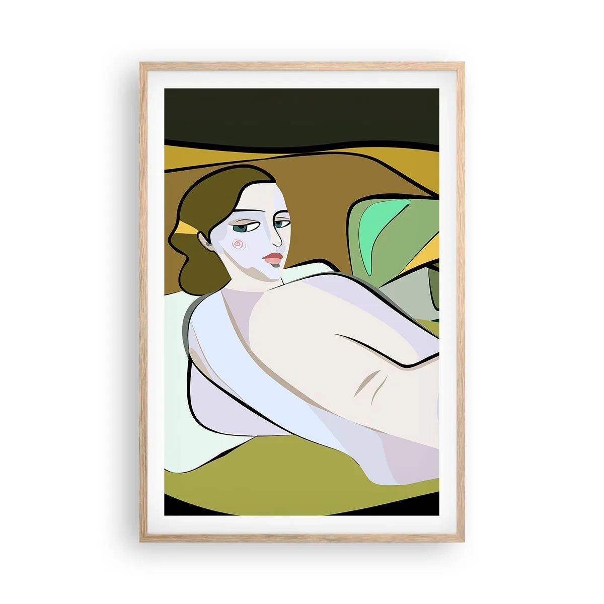 Plagát v ráme zo svetlého duba - Intímny portrét - 61x91 cm