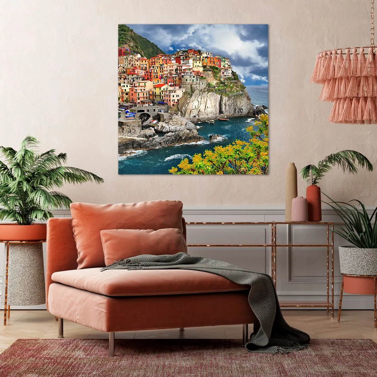 Obraz na plátne - Hromádka pritúlená k skalám - 60x60 cm