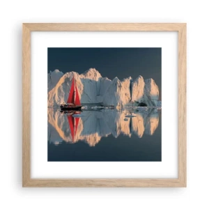 Plagát v ráme zo svetlého duba - Na okraji sveta - 30x30 cm