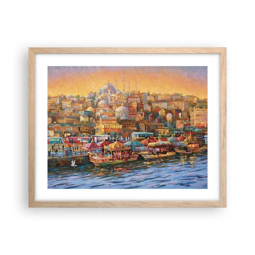 Plagát v ráme zo svetlého duba - Istanbulský príbeh - 50x40 cm