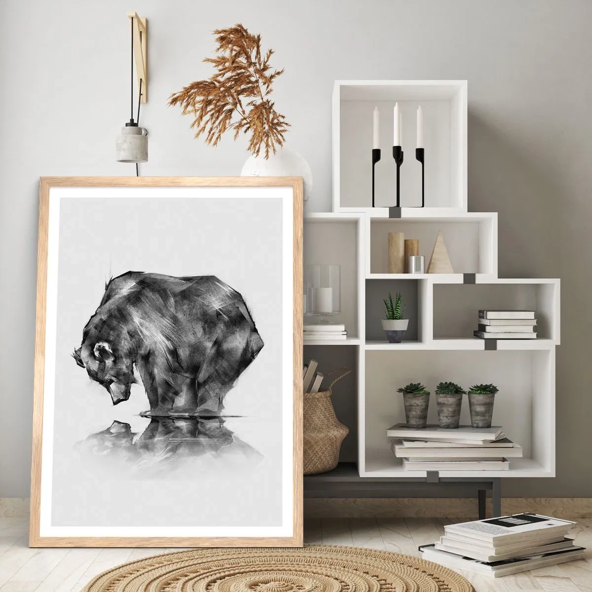 Plagát v ráme zo svetlého duba - Je príjemné sa stretnúť s niekým blízkym - 70x100 cm