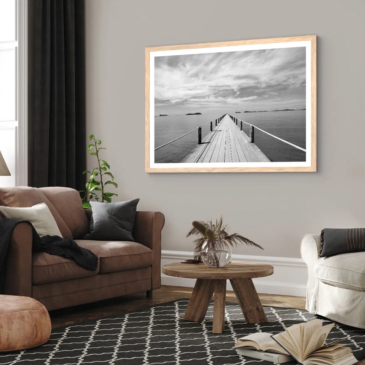 Plagát v ráme zo svetlého duba - Čo tak cesta… - 91x61 cm