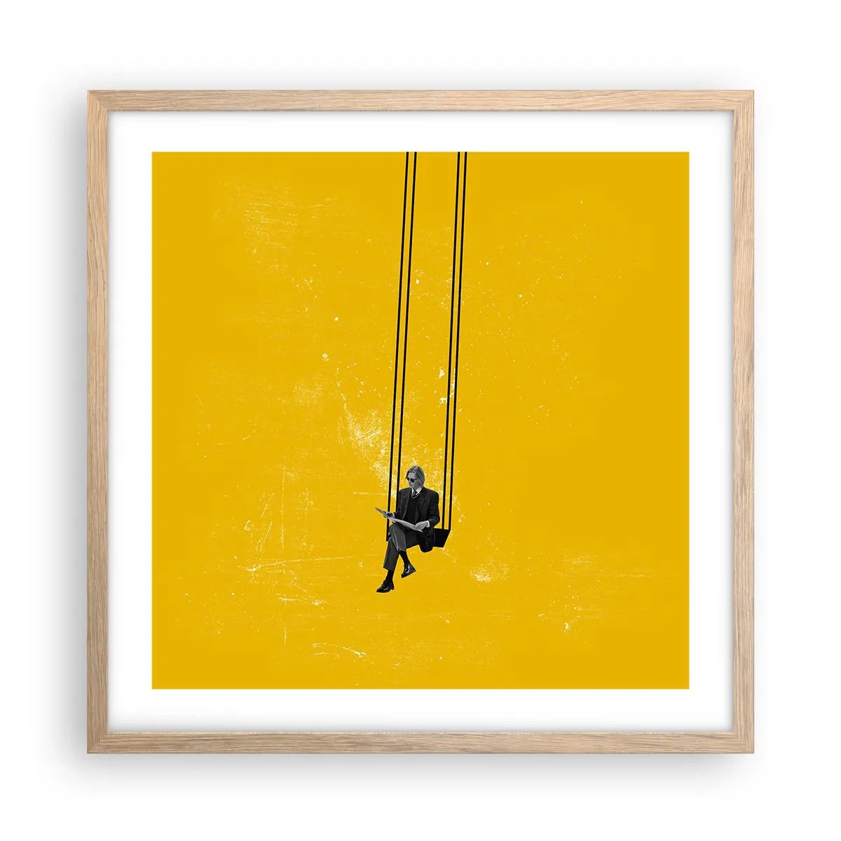 Plagát v ráme zo svetlého duba - Deň ako každý iný - 50x50 cm