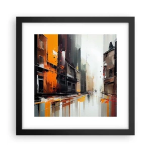 Plagát v čiernom ráme - Daždivý deň - 30x30 cm