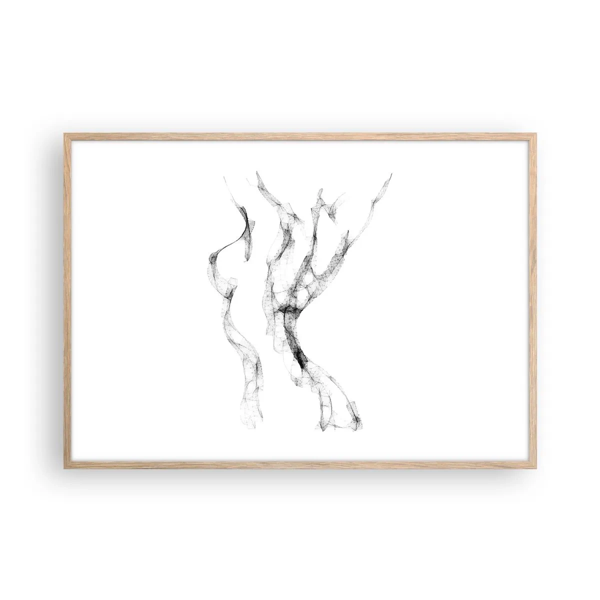 Plagát v ráme zo svetlého duba - Krásna a silná - 100x70 cm