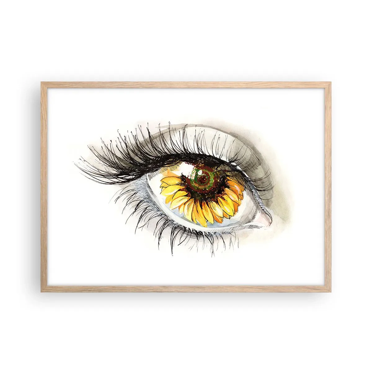 Plagát v ráme zo svetlého duba - Pohľad žeravý ako leto - 70x50 cm
