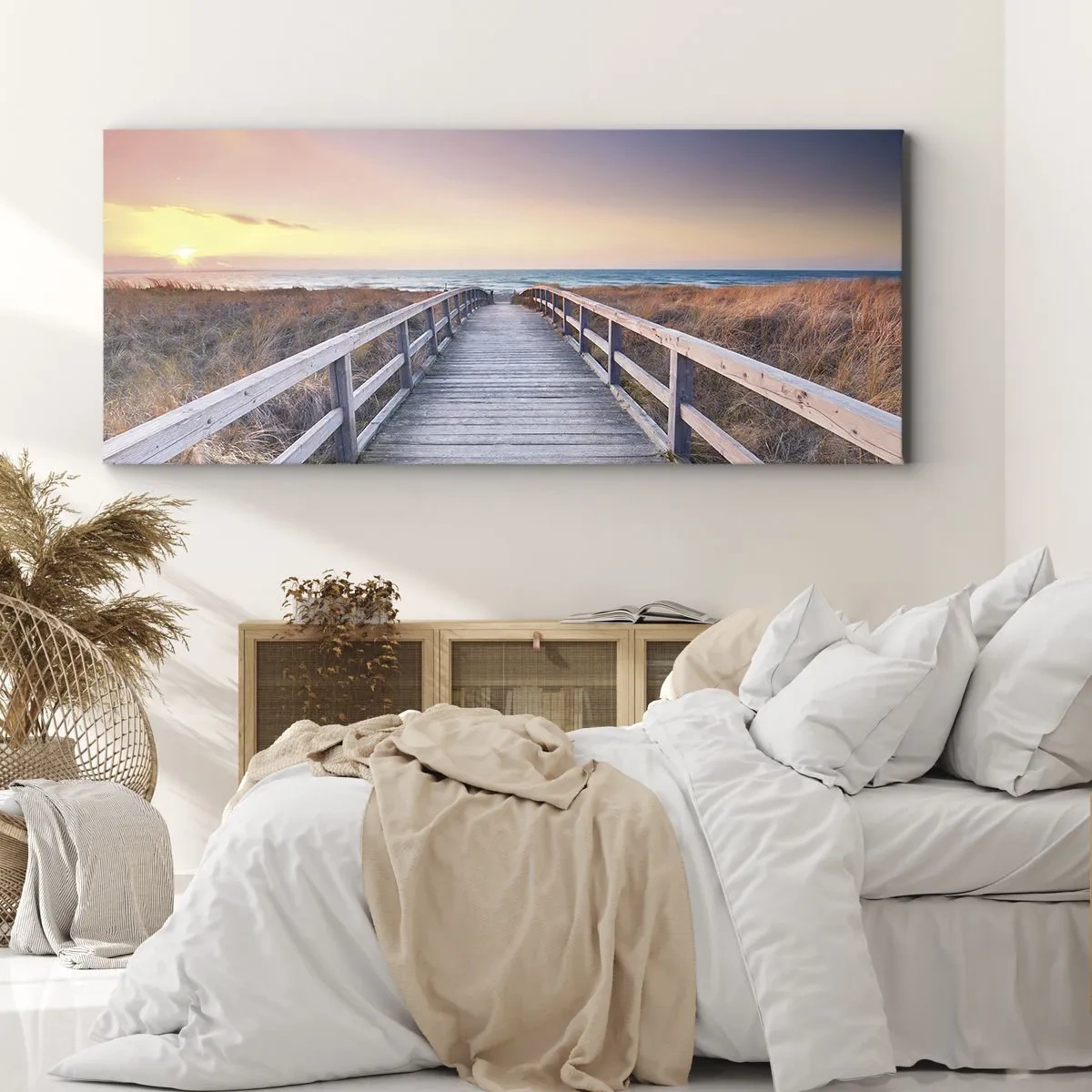 Obraz na plátne - Baltská večerná polárna žiara - 100x40 cm