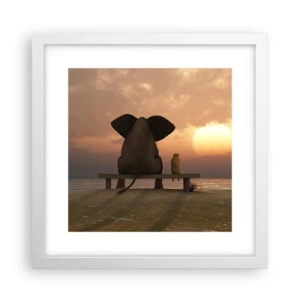 Plagát v bielom ráme - Je skvelé spolu mlčať - 30x30 cm