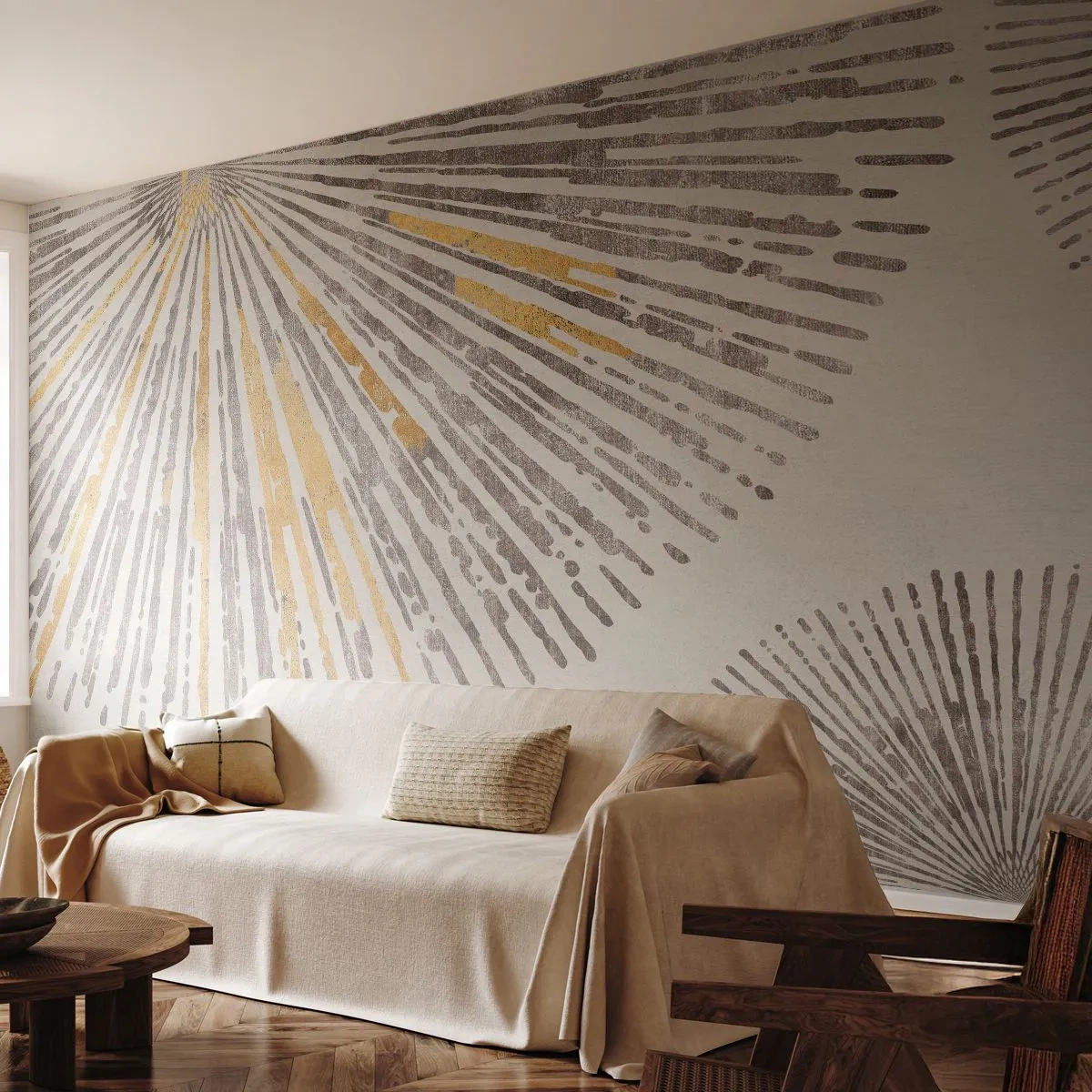 Fototapeta Premium Canvas - Krása lúča - Minimalizmus, Svetlý, Čiary - 250x175 cm