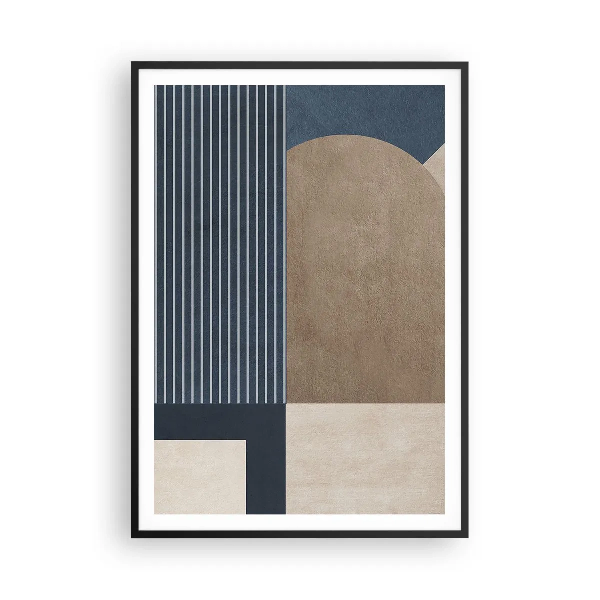 Plagát v čiernom ráme - Kompozícia jednoduchosti a guľatosti - 70x100 cm