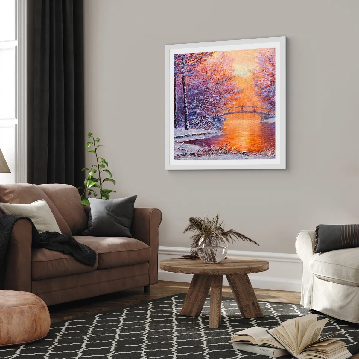 Plagát v bielom ráme - Stretneme sa tu - 60x60 cm