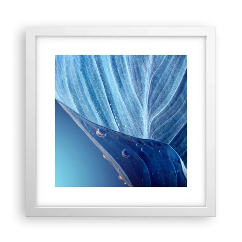 Plagát v bielom ráme - Skryté kvapky modrej - 30x30 cm