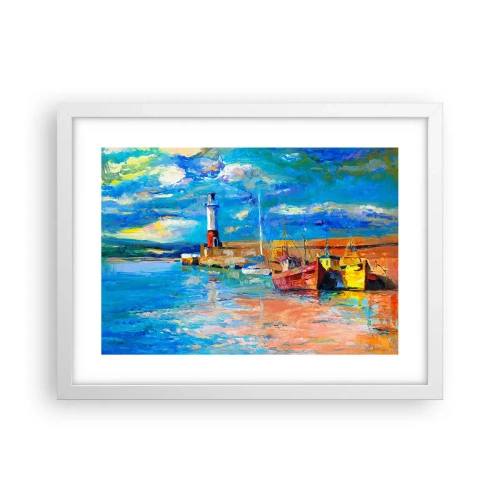 Plagát v bielom ráme - Popoludní v dúhovom zálive - 40x30 cm