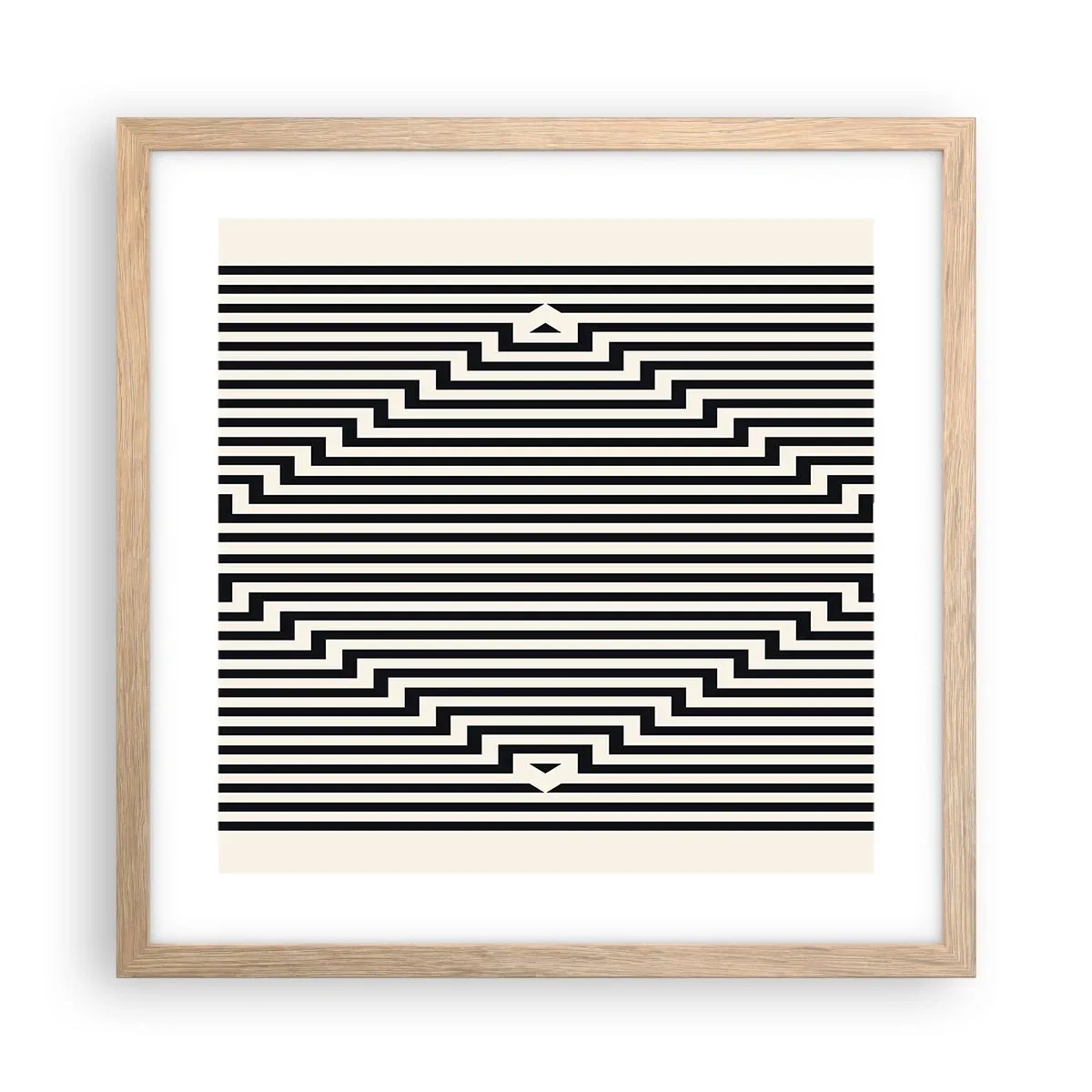 Plagát v ráme zo svetlého duba - Geometrická ilúzia - 40x40 cm