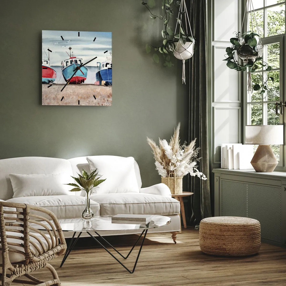 Nástenné hodiny - Pripravené na úlovok - 40x40 cm