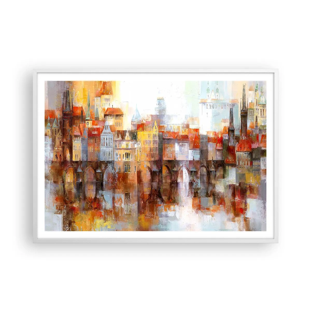 Plagát v bielom ráme - Pod mostom je tiež krásne - 100x70 cm