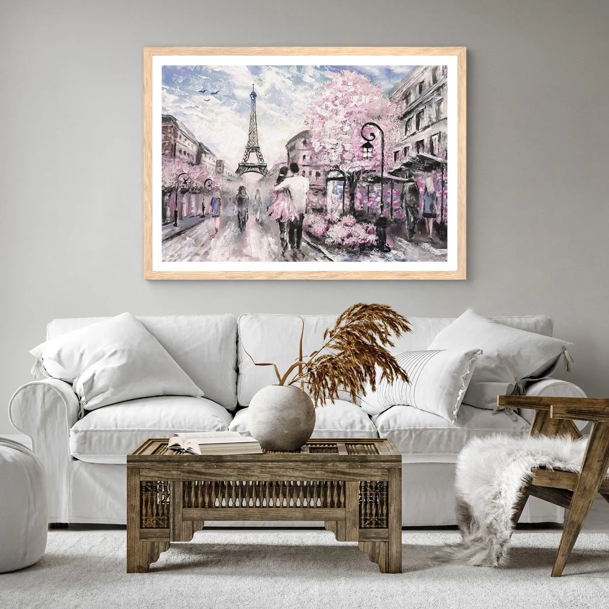 Plagát v ráme zo svetlého duba - Keď sa zamilovať, tak len v… - 70x50 cm