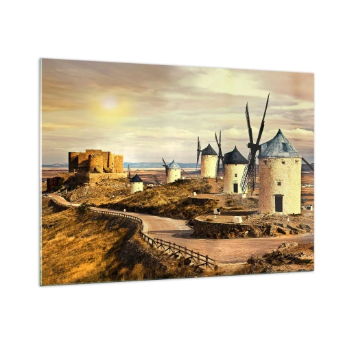 Obraz na skle - Čoskoro sa objaví Don Quijote - 100x70 cm