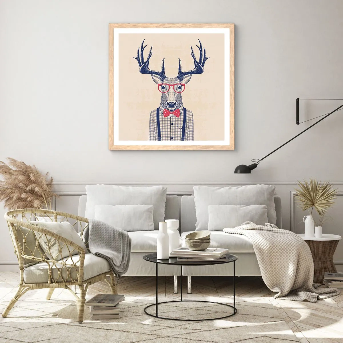 Plagát v ráme zo svetlého duba - Zábavná extravagancia - 60x60 cm