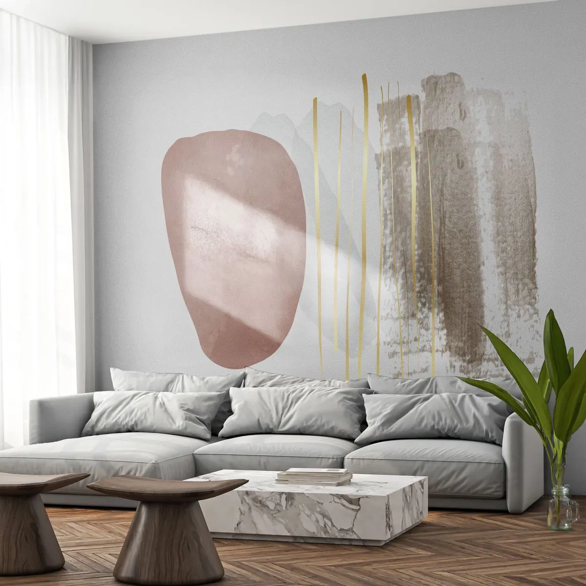 Fototapeta Premium Sand - Abstraktná kolonáda - Abstrakcia, Kus, Moderný vzor - 500x350 cm