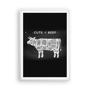 Plagát v bielom ráme - Šlabikár mäsiara - 70x100 cm