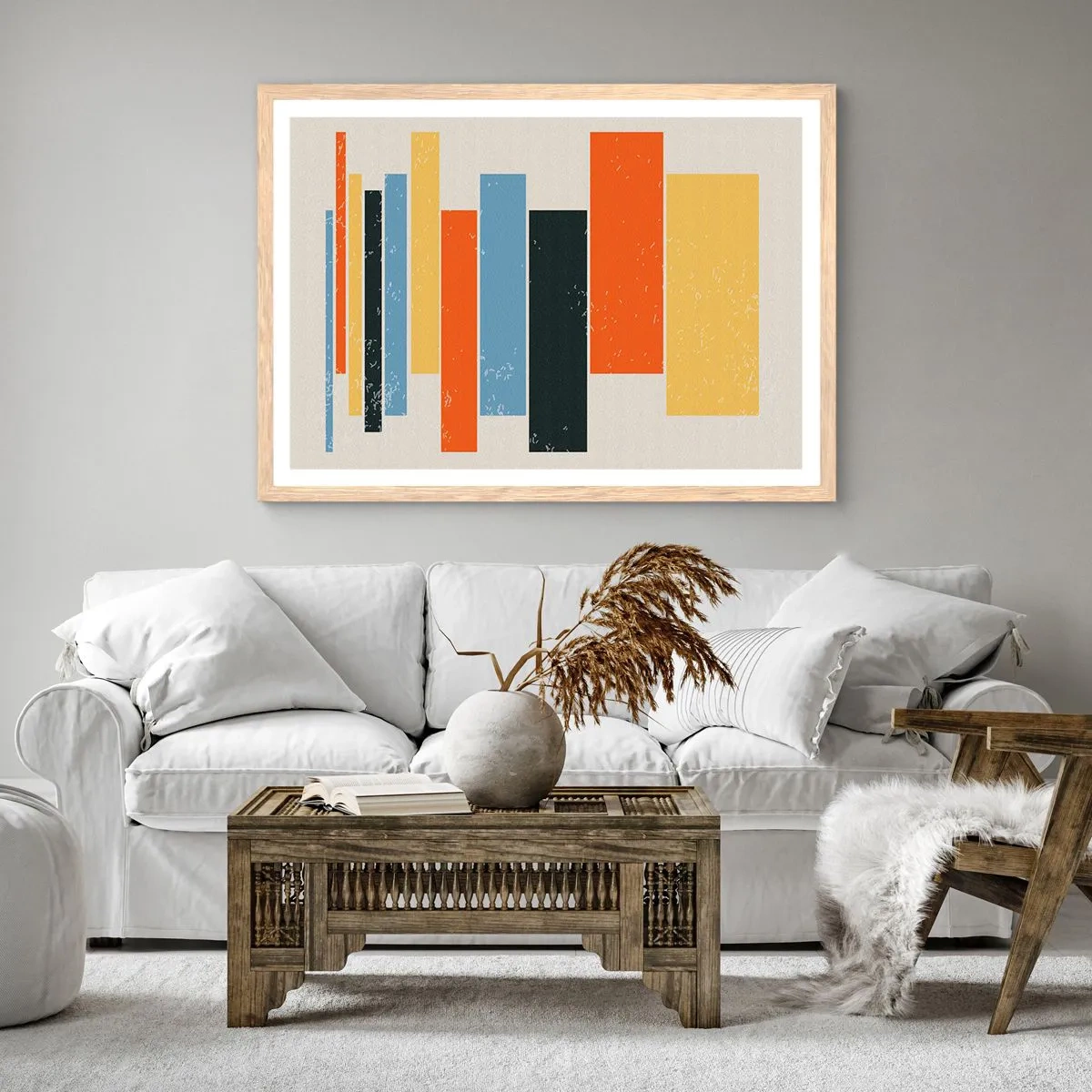 Plagát v ráme zo svetlého duba - Záznam hudby - 91x61 cm