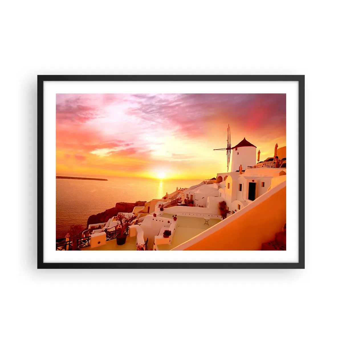 Plagát v čiernom ráme - Rozplynúť sa v bielej a zlatej - 70x50 cm