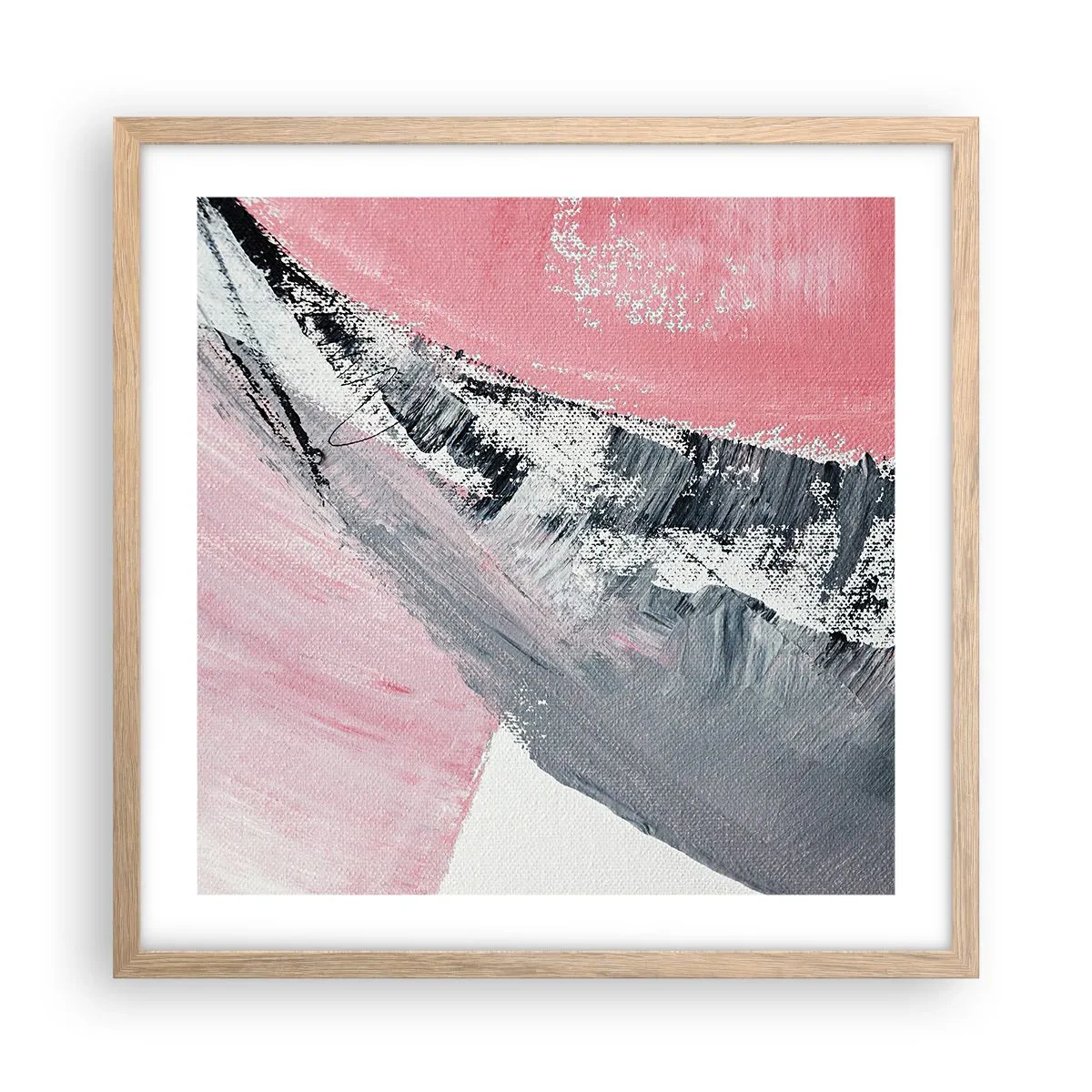 Plagát v ráme zo svetlého duba - Zladená kompozícia - 50x50 cm