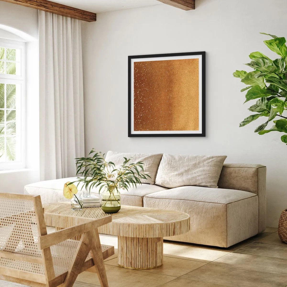 Plagát v čiernom ráme - Zrodenie svetla - 60x60 cm