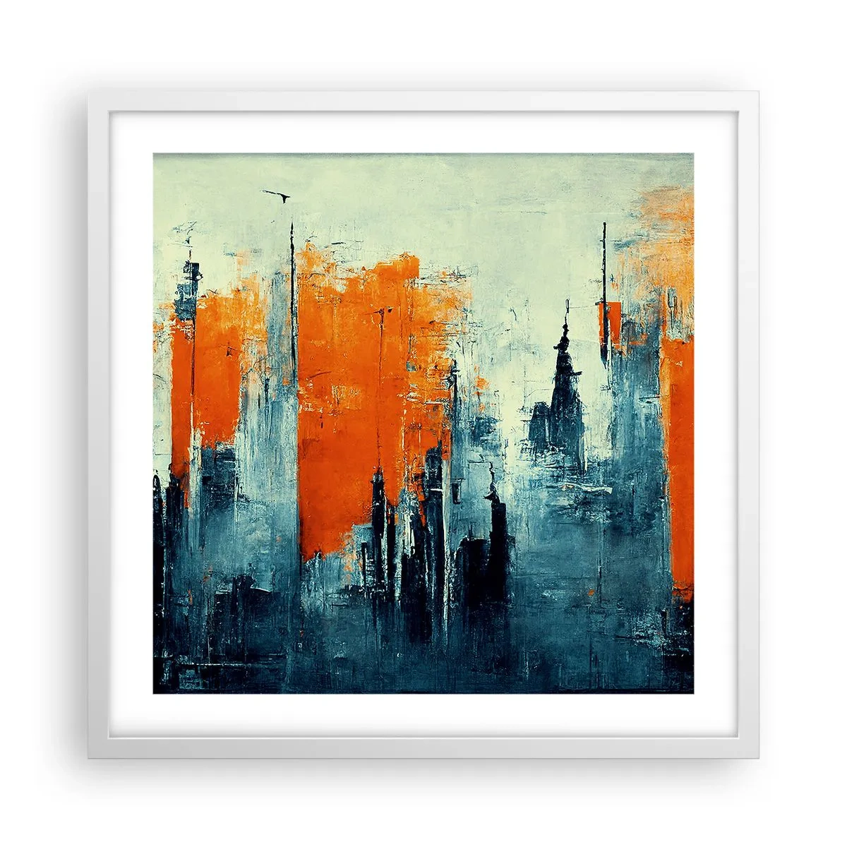 Plagát v bielom ráme - Moderná krajina - 50x50 cm