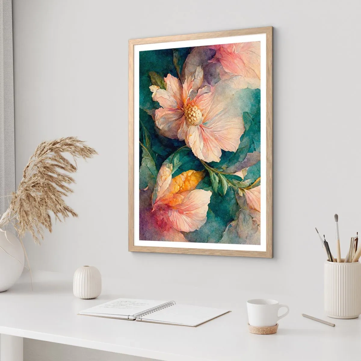 Plagát v ráme zo svetlého duba - Číra subtílnosť - 70x100 cm
