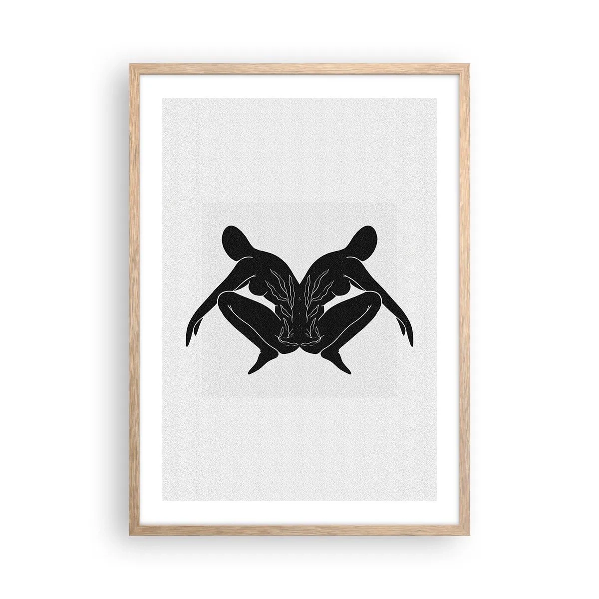 Plagát v ráme zo svetlého duba - Spoločná duša - 50x70 cm