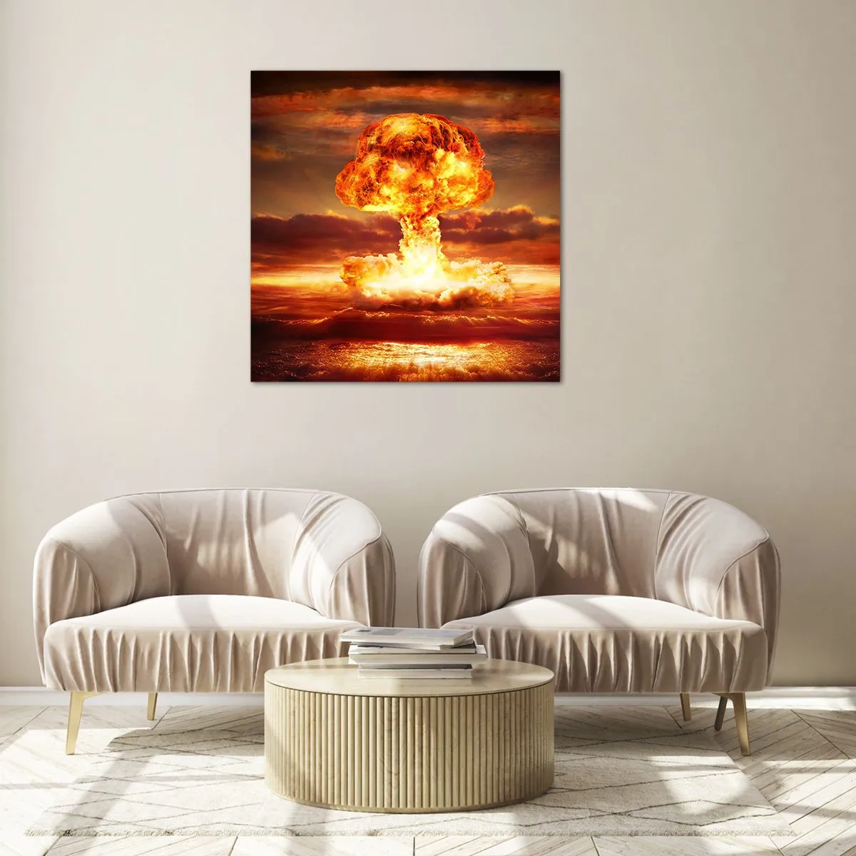 Obraz na skle - A nastane koniec - 70x70 cm