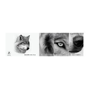 Vzorka fototapety Premium Canvas - Alfa – bezpochyby - Wolf, Zviera, škandinávsky - 100x30 cm
