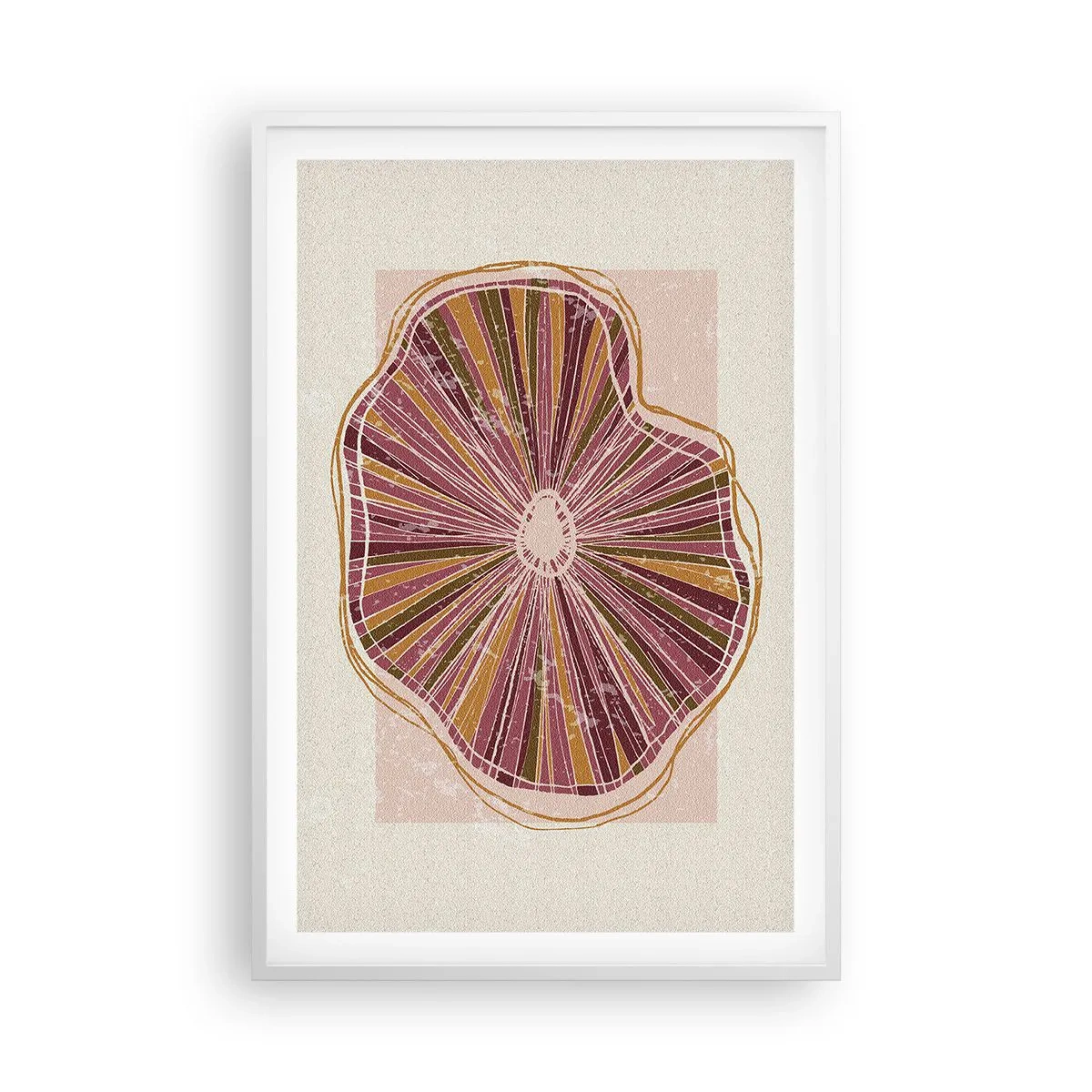 Plagát v bielom ráme - Radiálna abstrakcia - 61x91 cm