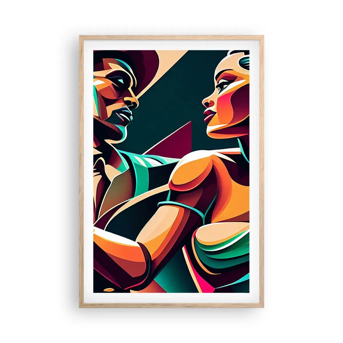 Plagát v ráme zo svetlého duba - V rytme srdca - 61x91 cm