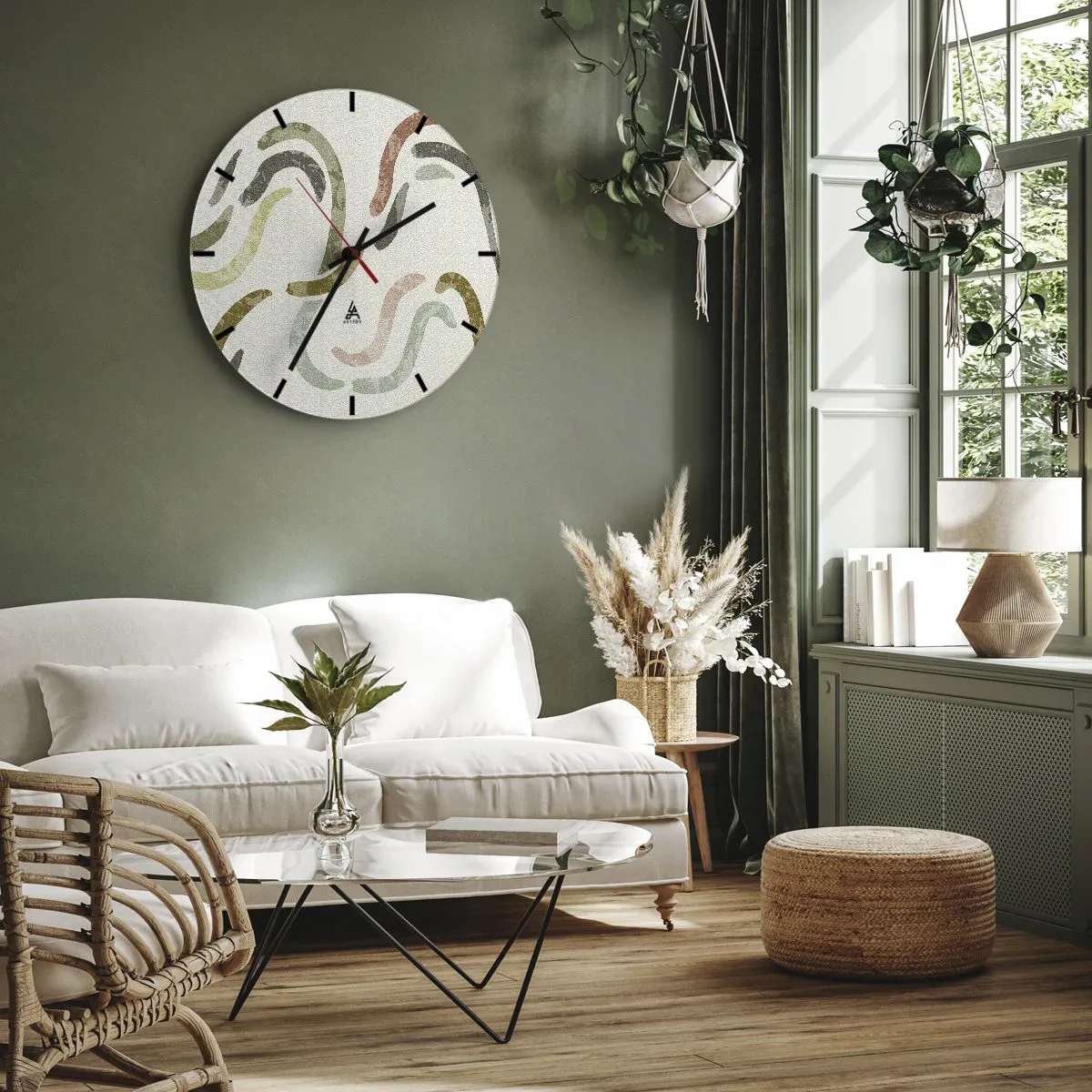 Nástenné hodiny - Radostný tanec abstrakcie - 40x40 cm