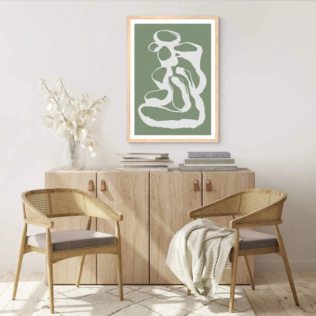 Plagát v ráme zo svetlého duba - Volanie priestoru - 50x70 cm