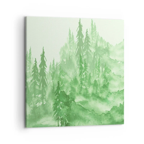 Obraz na plátne - Rozmazaný zelenou hmlou - 50x50 cm