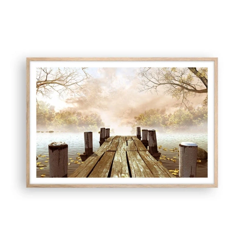 Plagát v ráme zo svetlého duba - Jemný smútok jesene - 91x61 cm