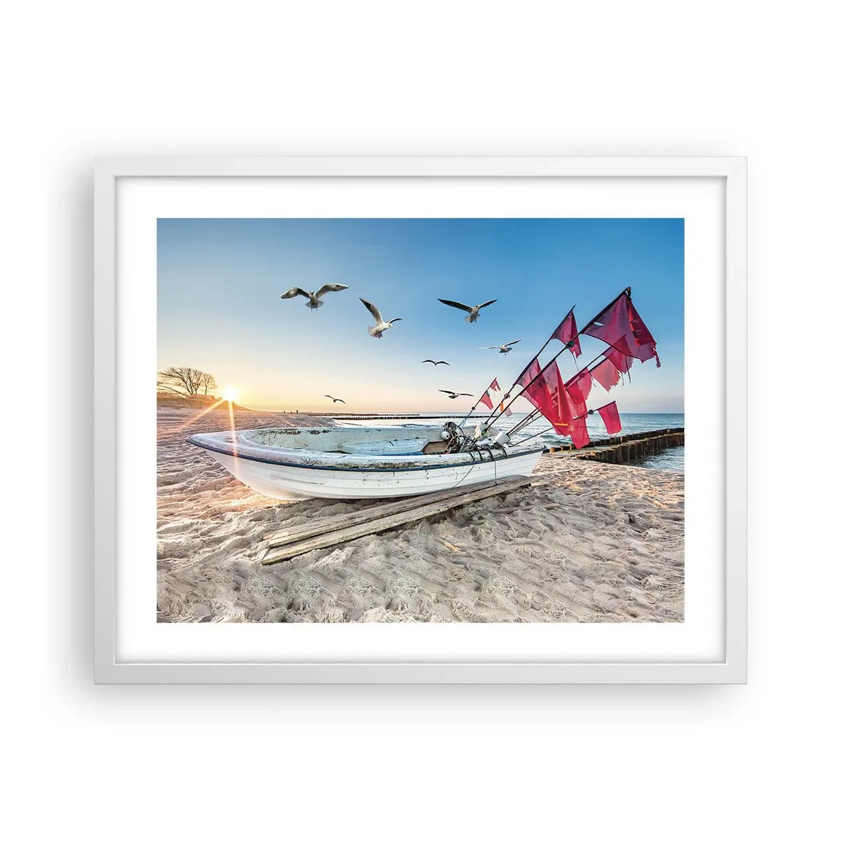 Plagát v bielom ráme - Zaslúžená prestávka - 50x40 cm