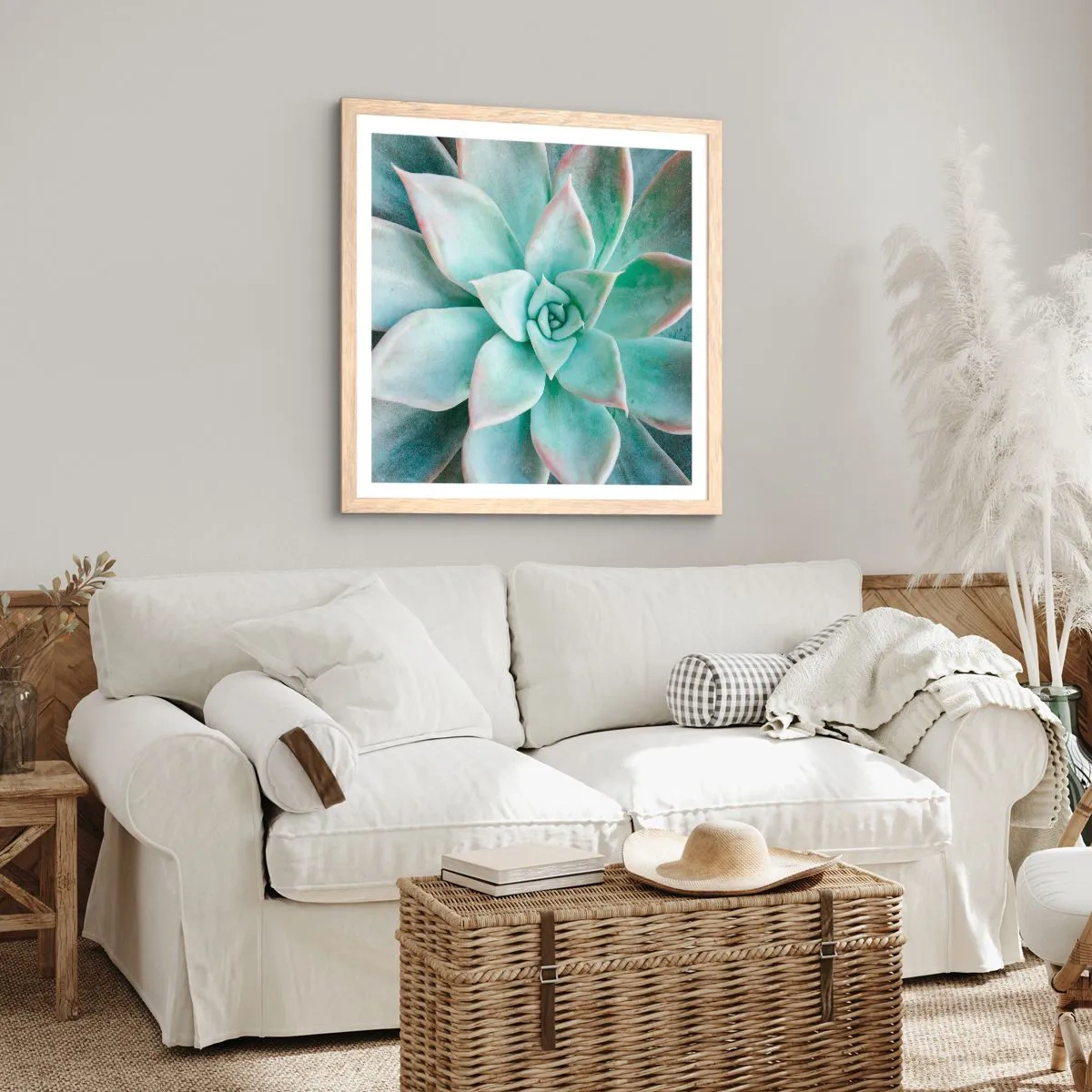 Plagát v ráme zo svetlého duba - Srdce púšte - 30x30 cm