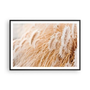 Plagát v čiernom ráme - Zlaté šušťanie tráv - 100x70 cm
